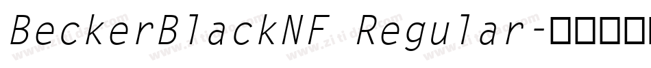 BeckerBlackNF Regular字体转换